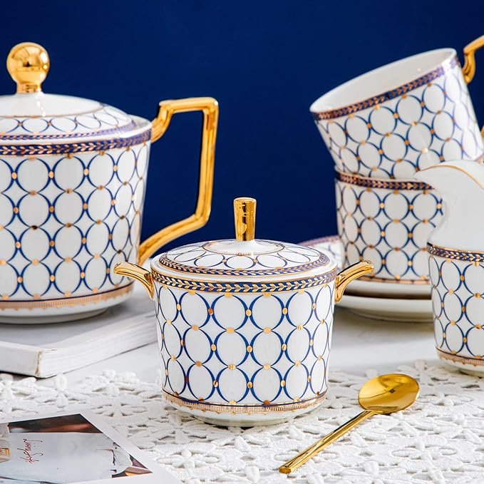 15-Piece English Porcelain Tea Service Set for 4